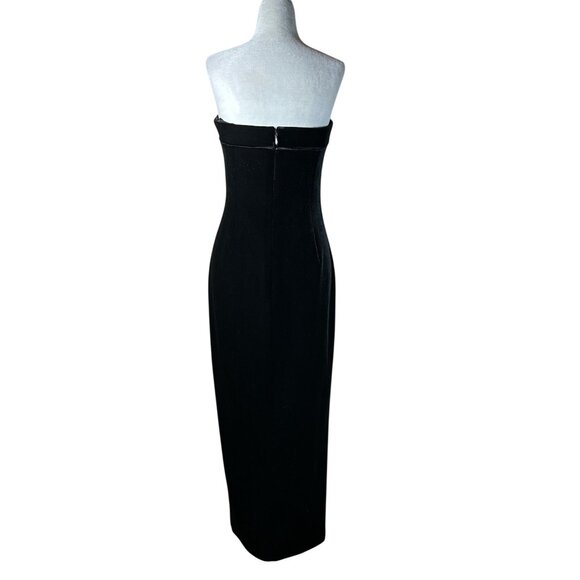 NICHOLAS Adiba Strapless Round Edge Midi Dress in Black 4 New Womens - Picture 6 of 11